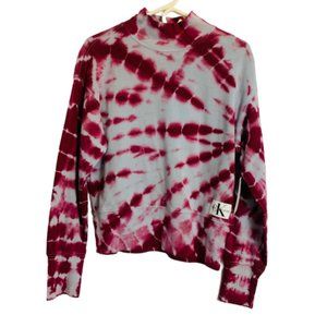 Calvin Klein Tie-Dye Mock Neck Sweatshirt Medium